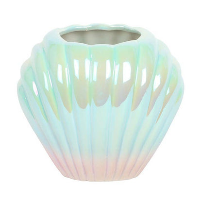 Iridescent Clam Shell Flower Vase