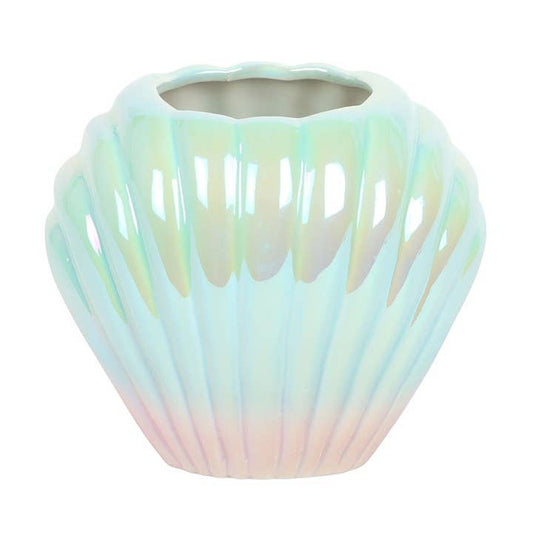 Iridescent Clam Shell Flower Vase
