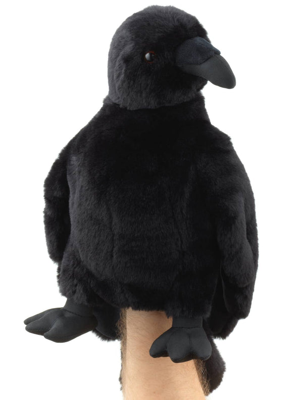 Marionnette à main en forme de corbeau, à tête pivotante, 31 cm, jouet en peluche Uni Toys