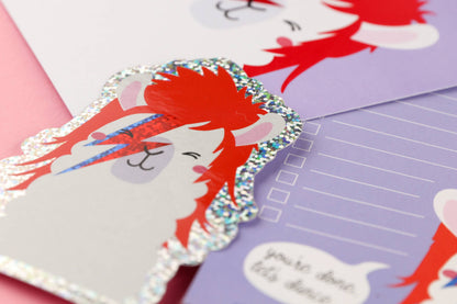 Pegatina de llama brillante David Bowie Ziggy Stardust