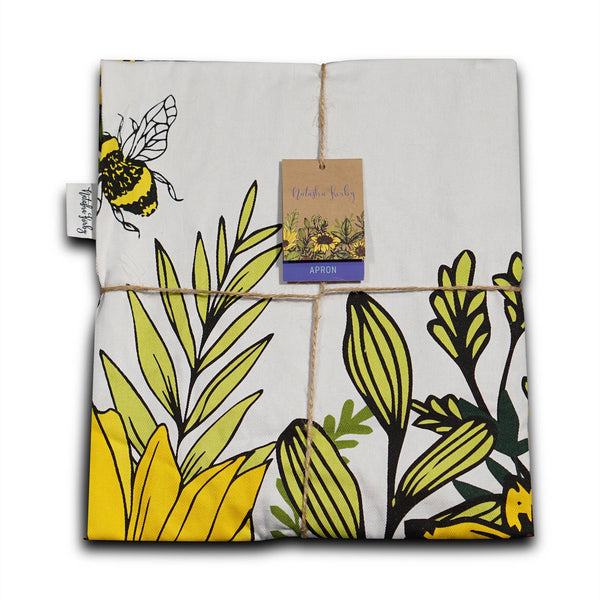 Sunflower Honey Bee Floral Recycled Cotton Apron