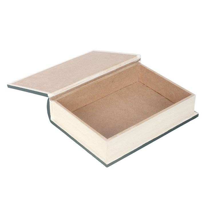 Green witch's book-shaped storage box