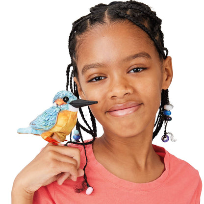 Mini marioneta de dedo de martín pescador europeo