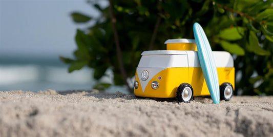Candycar World Wooden Car - Yellow Beach Van