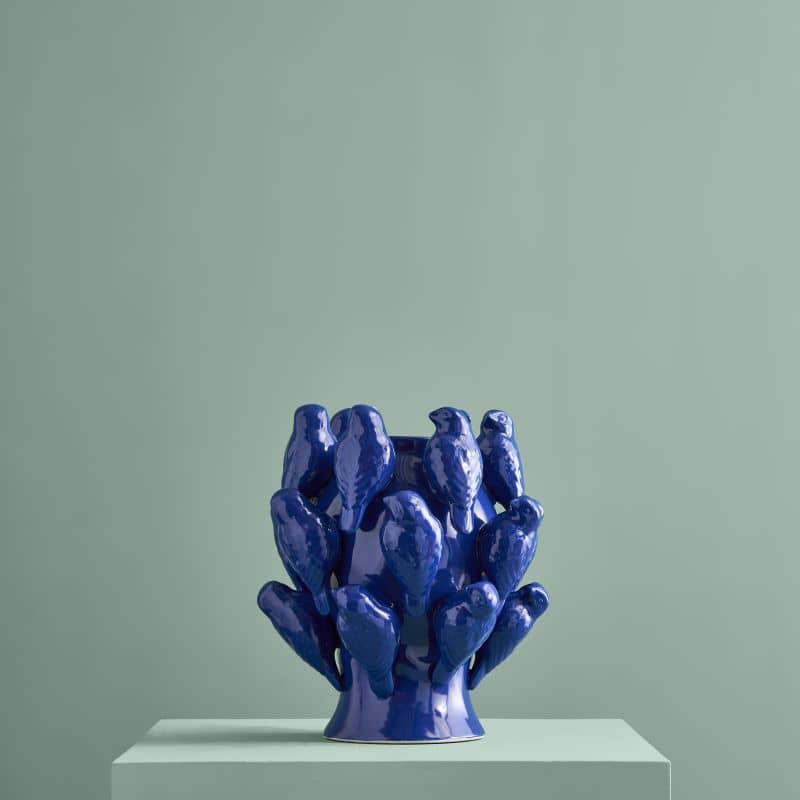 Vase M. Cobalt Blue Bird
