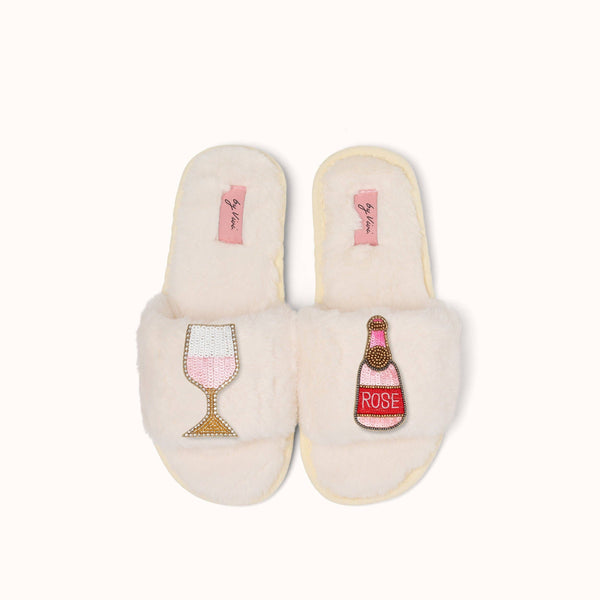 Coppia di spille a forma di pantofole - Vino rosato