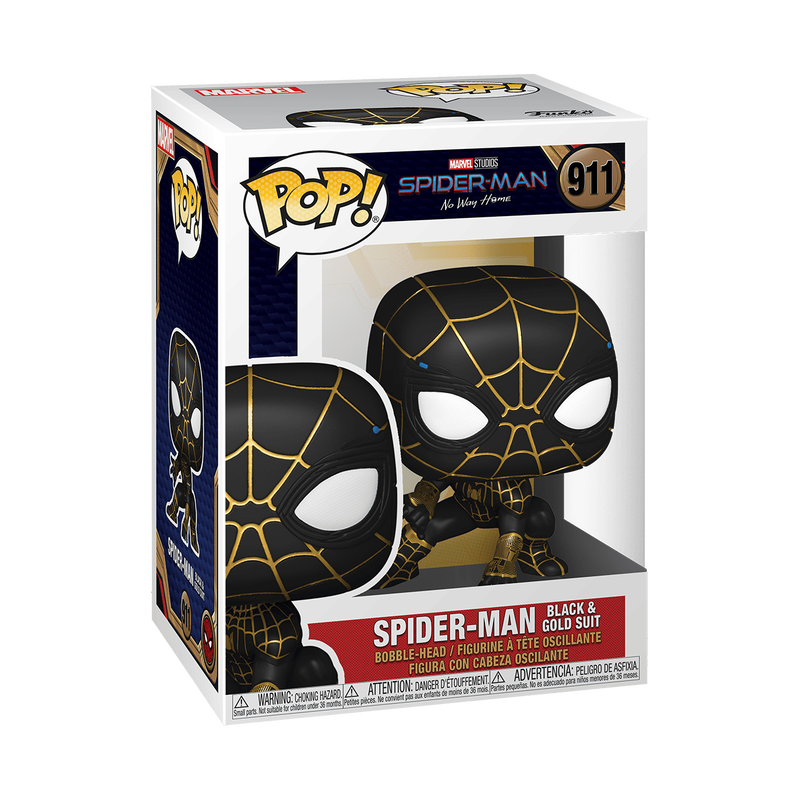 ¡Estallido! Traje de Spider-Man negro y dorado 