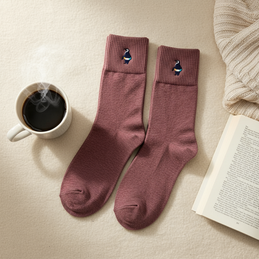 Calcetines de pingüino bordados