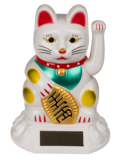 Mini Chat Chanceux Blanc Solaire – vue 7