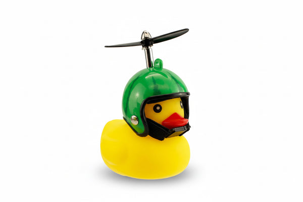 Pato para guiador de bicicleta com capacete de melancia