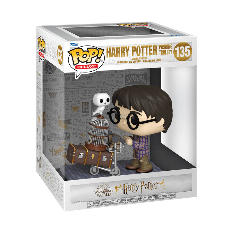 Pop! Deluxe Harry Potter com Carrinho de Bagagem 