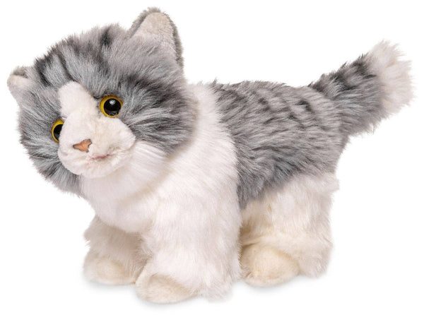 Peluche chaton gris-blanc debout Uni Toys