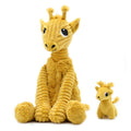 Les Ptipotos - girafe maman & bébé 30 cm moutarde