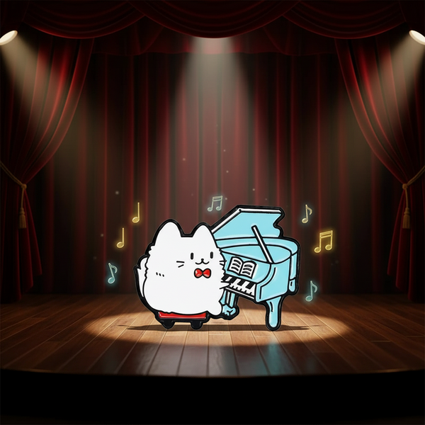 Spilla gatto pianista