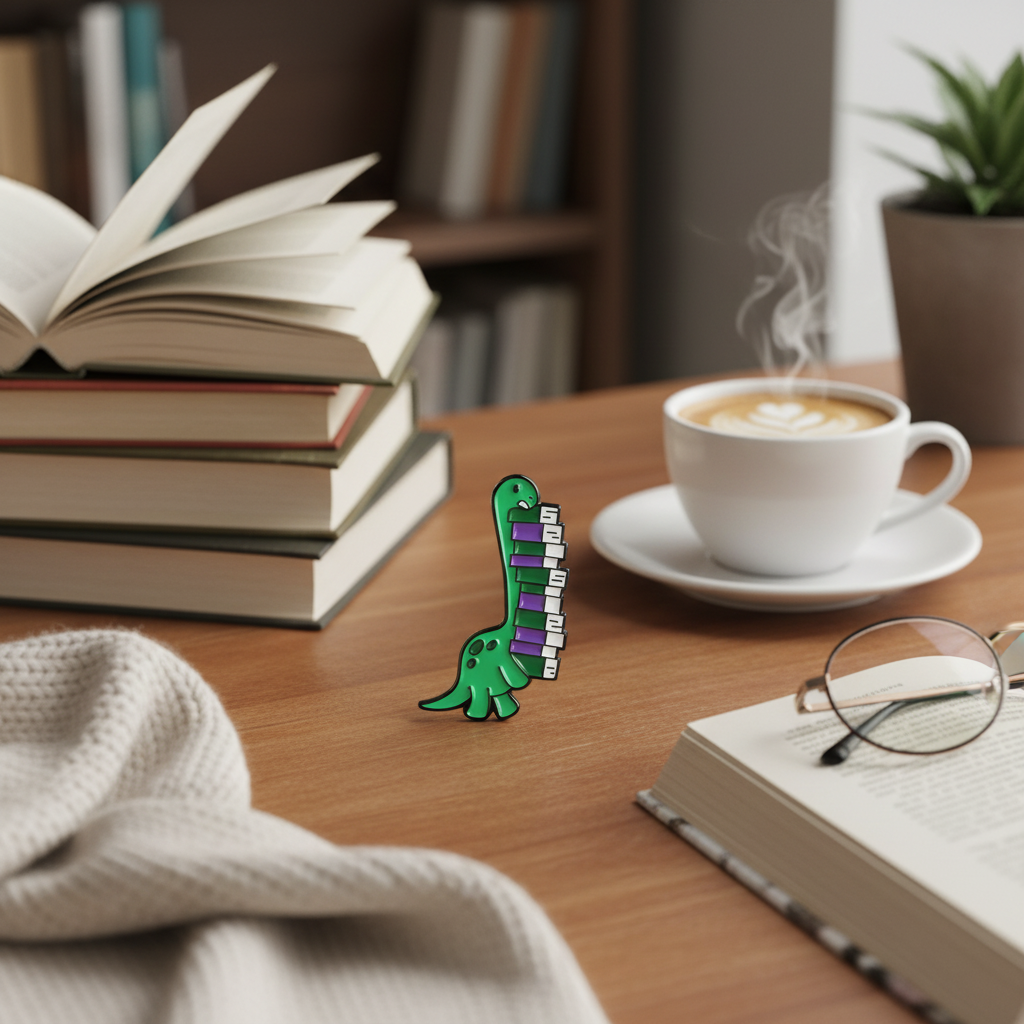 Pin's Diplodocus Bibliophile