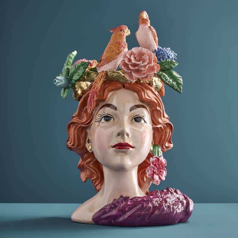 Jarrón con cabeza de mujer de M. Parrots