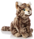Peluche Chat Sauvage Gris Assis
