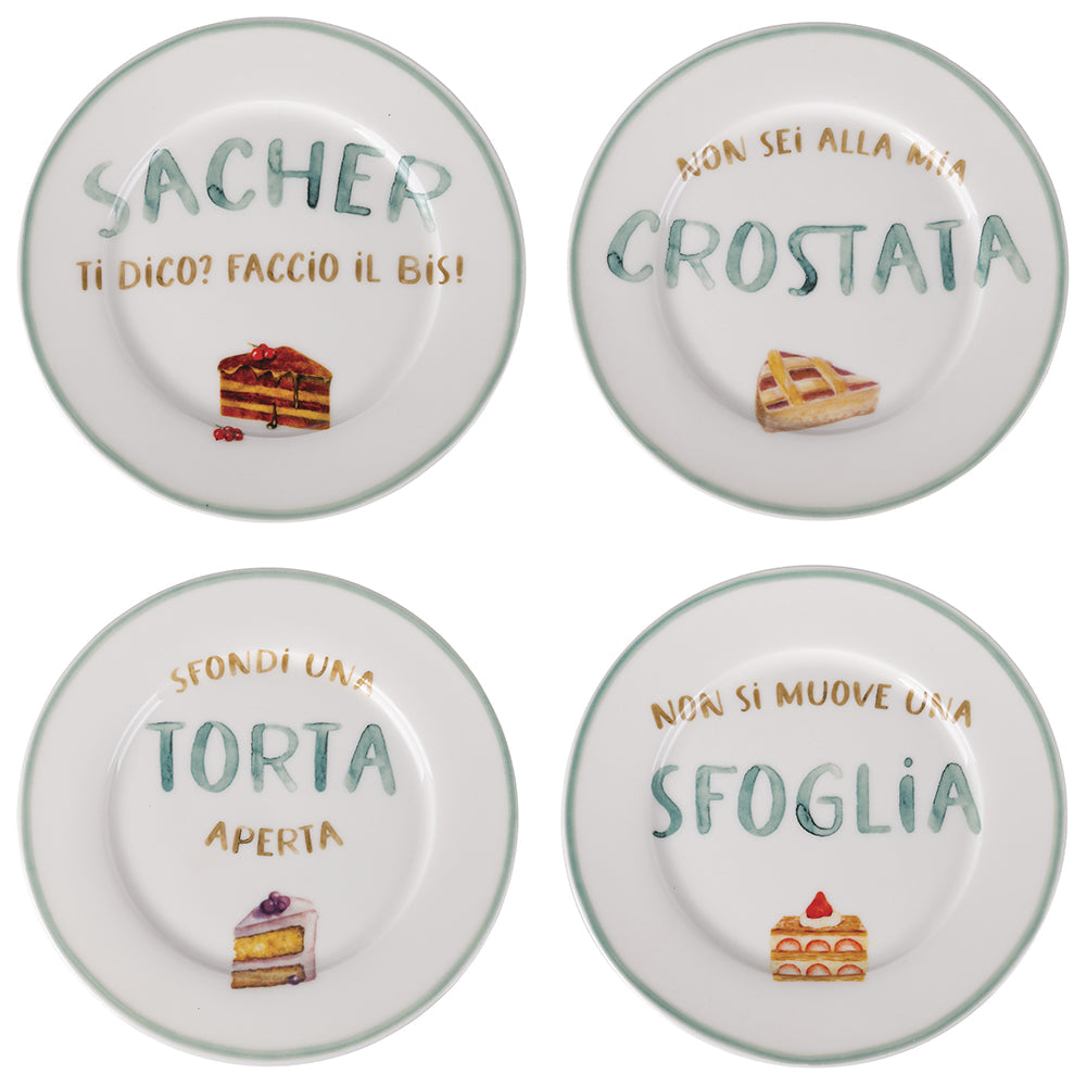 LE TRAVISATE 4 ASS.  DESSERT PLATE B - 5901845