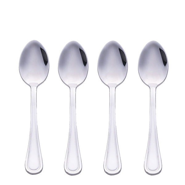 ANTIQUE SET 4 SPOONS 18 12 SHINY SILVER - 5911365