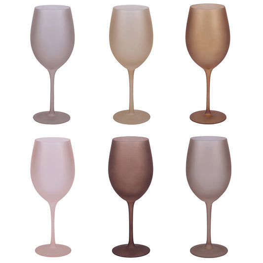HAPPY HOUR SET 6  WINE GLASSES CHOCOLATE - 5911524