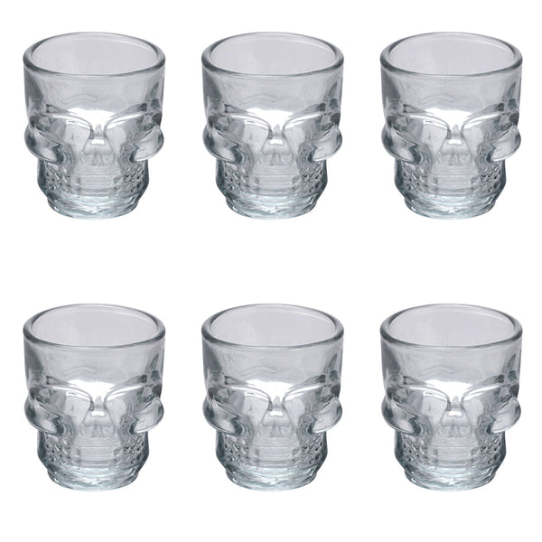 GLACE SKULL SET 6 TRANSPARENT LIQUEUR GLASSES - 5913489