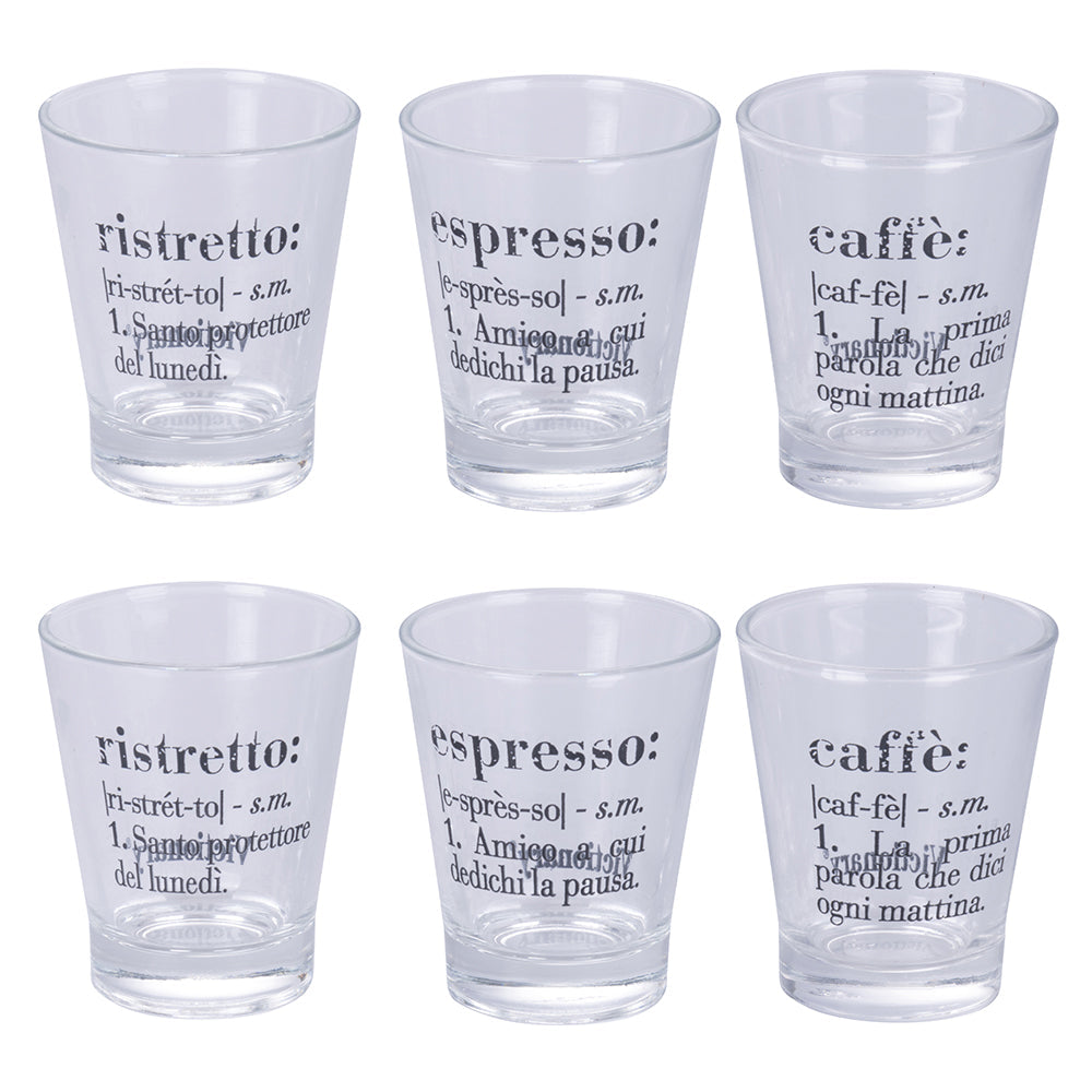 VICTIONARY SET 6 COFFEE CUPS 90ML 3 ASST - 5915506