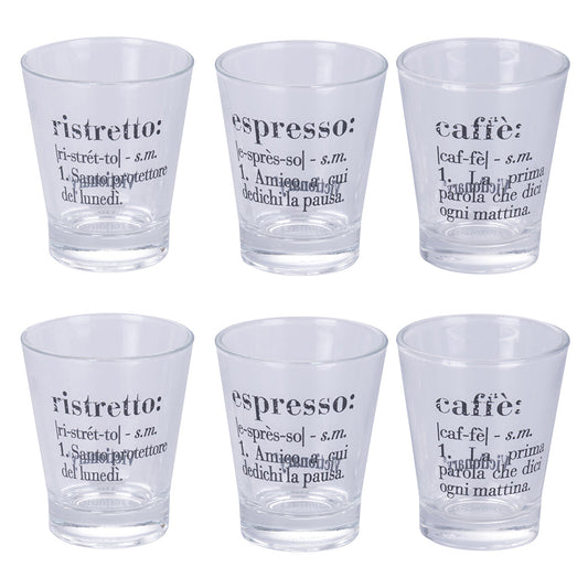 VICTIONARY SET 6 COFFEE CUPS 90ML 3 ASS - 5915506