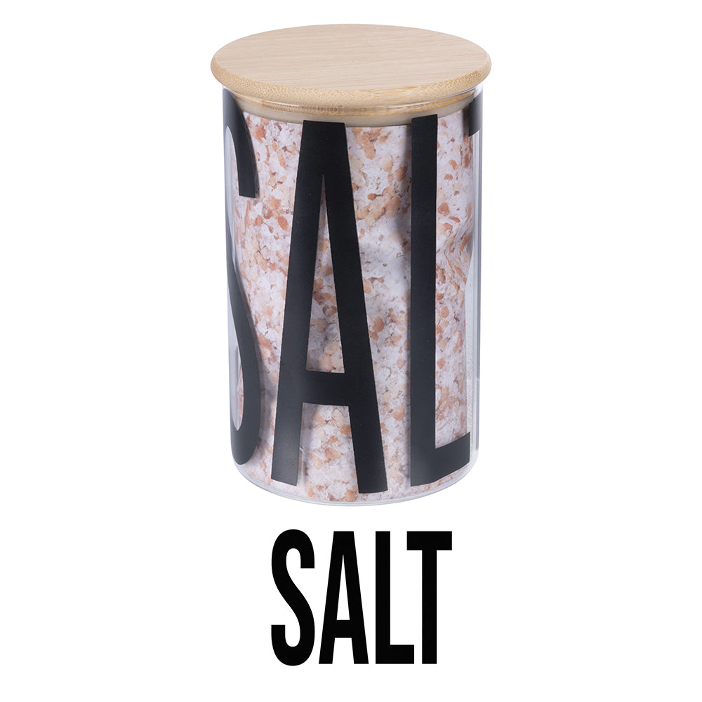 JAR WITH BAMBOO LID SALT - 5918535
