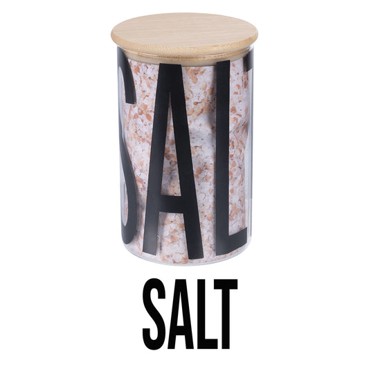 JAR WITH BAMBOO LID SALT - 5918535