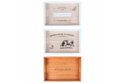 RECTANGULAR TRAY 45X30CM WOOD 3 ASS. - 5918711