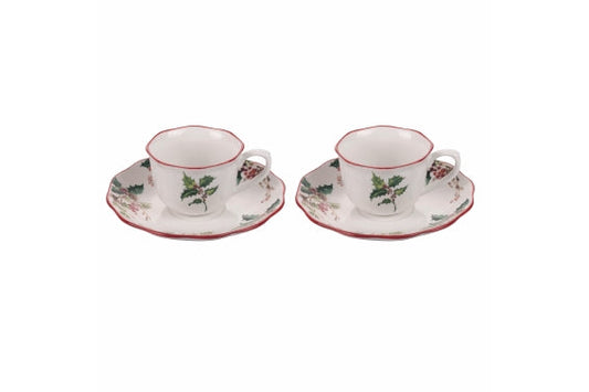 VINTAGE XMAS CUP AND SAUCER - 5919064