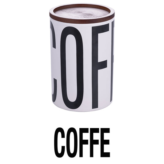 BIGISMORE WHITE CERAMIC COFFEE JAR 750ML - 5919846