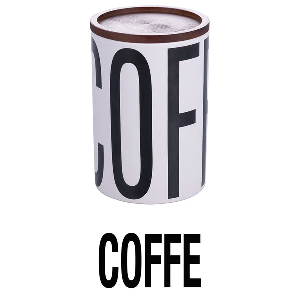 BIGISMORE WHITE CERAMIC COFFEE JAR 750ML - 5919846