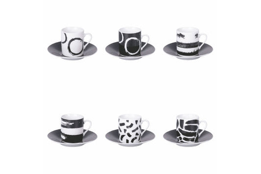 THE BLACK MOOD SET 6PCS CUPS 90ML/ SAUCER - 5920266