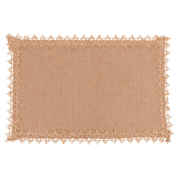 JUTE PLACEMAT RECT.   EMBROIDERED BORDER B - 5921029