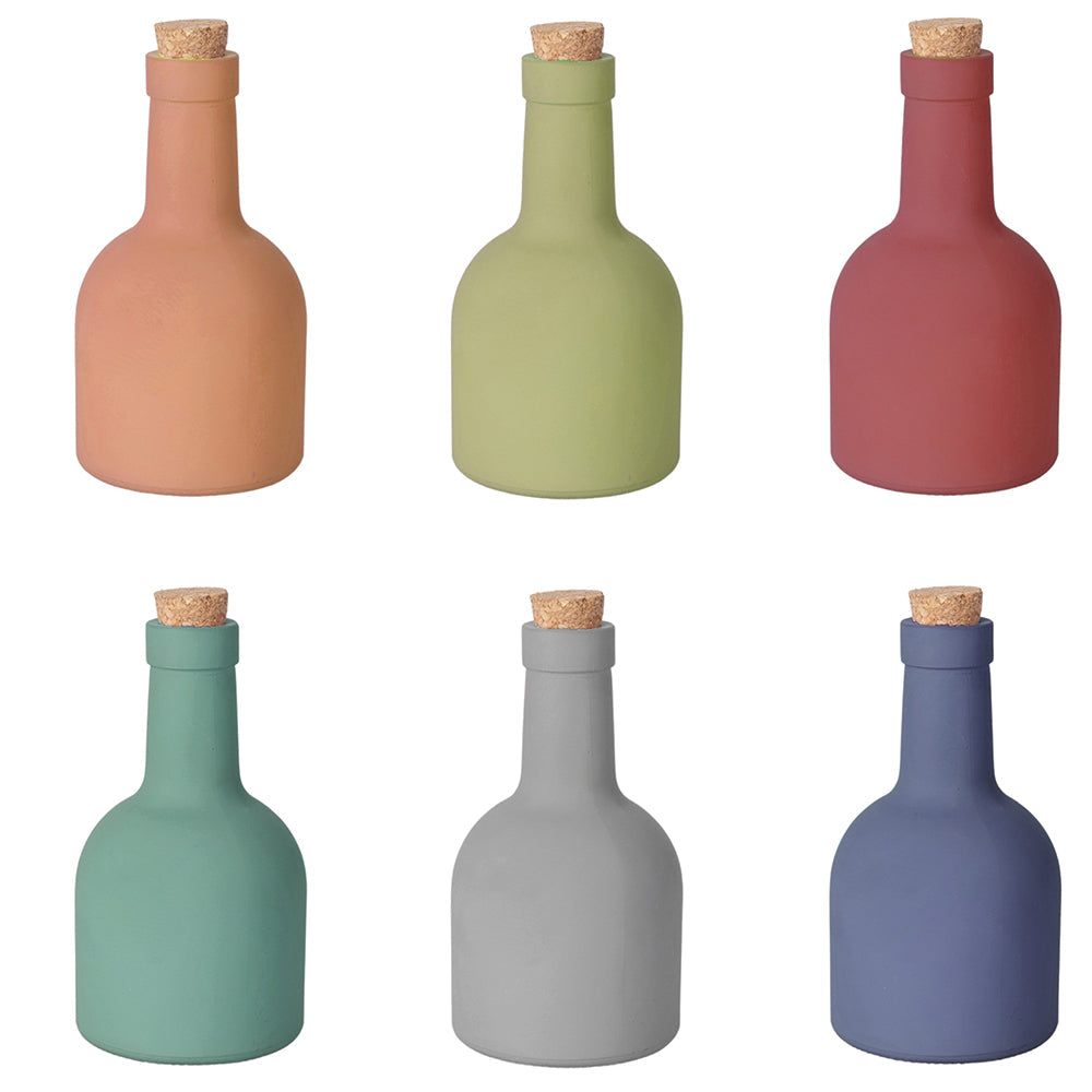 400ML MATT OIL JAR   CORK STOPPER 6 ASS - 5921149