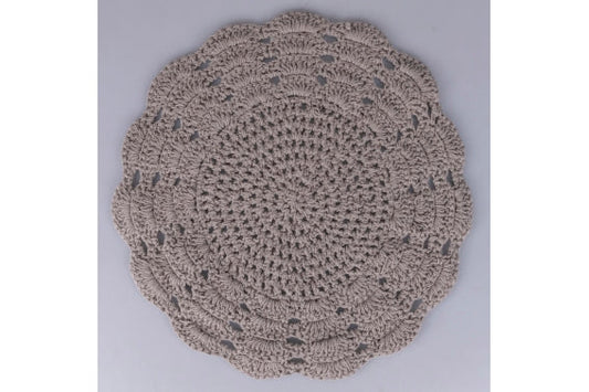 CROCHET PLACEMAT D 38CM LIGHT GREY - 5921182