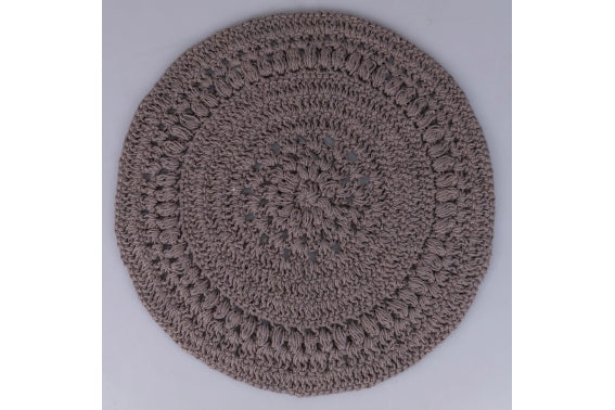 CROCHET PLACEMAT D 38CM DARK GRAY - 5921187
