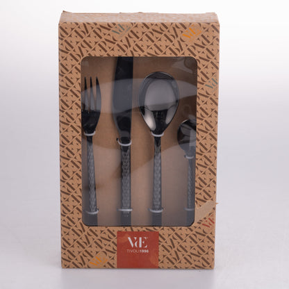 MALINDI SET 24PCS BLACK CUTLERY SHINY - 5921480