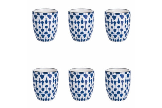 CONFUSION SET 6 COFFEE CUPS 90ML BLUE B - 5922604