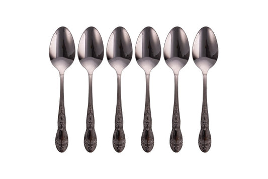WONDERLAND SET 6 SPOONS 18/10 BLACK SHINY - 5923705
