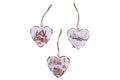 WINTER VILLAGE SET3 HEART HANGERS 6.5X6.5 MET - 5924580