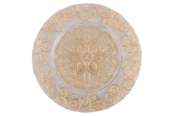 GOLD BAROQUE GLASS UNDERPLATE 33CM - 5924949