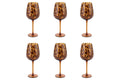 JAMILA SET OF 6 510ML AMBER GOBLETS W/BROWN BALLS - 5925098