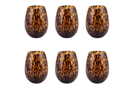 JAMILA SET OF 6 560ML AMBER WATER GLASSES - 5925099