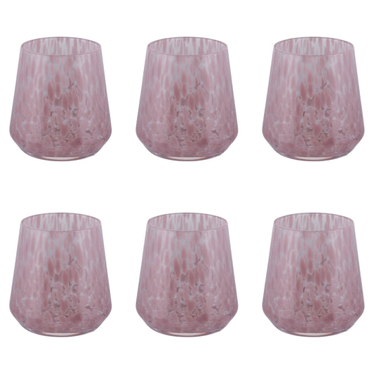 CANDY SET OF 6 PINK WATER GLASSES 410ML - 5925330