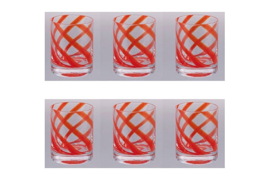 VERTIGO SET OF 6 RED WATER GLASSES 340ML - 5925974