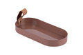 MOCHA MOUSSE METAL TRAY/LEATHER HANDLE 21.5 - 5926324