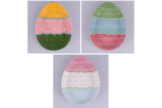 EASTER EGG DECORATIVE PLATE 3 ASS 25.5X19.5X3CM - 5926373