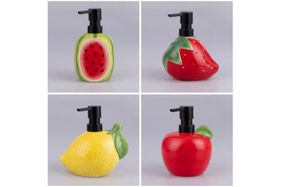 FRUIT LIFE CERAMIC SOAP DISPENSER 4ASS - 5926383